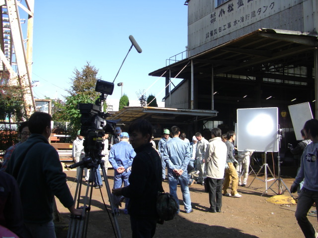 宇都宮市内の鉄工所での撮影風景